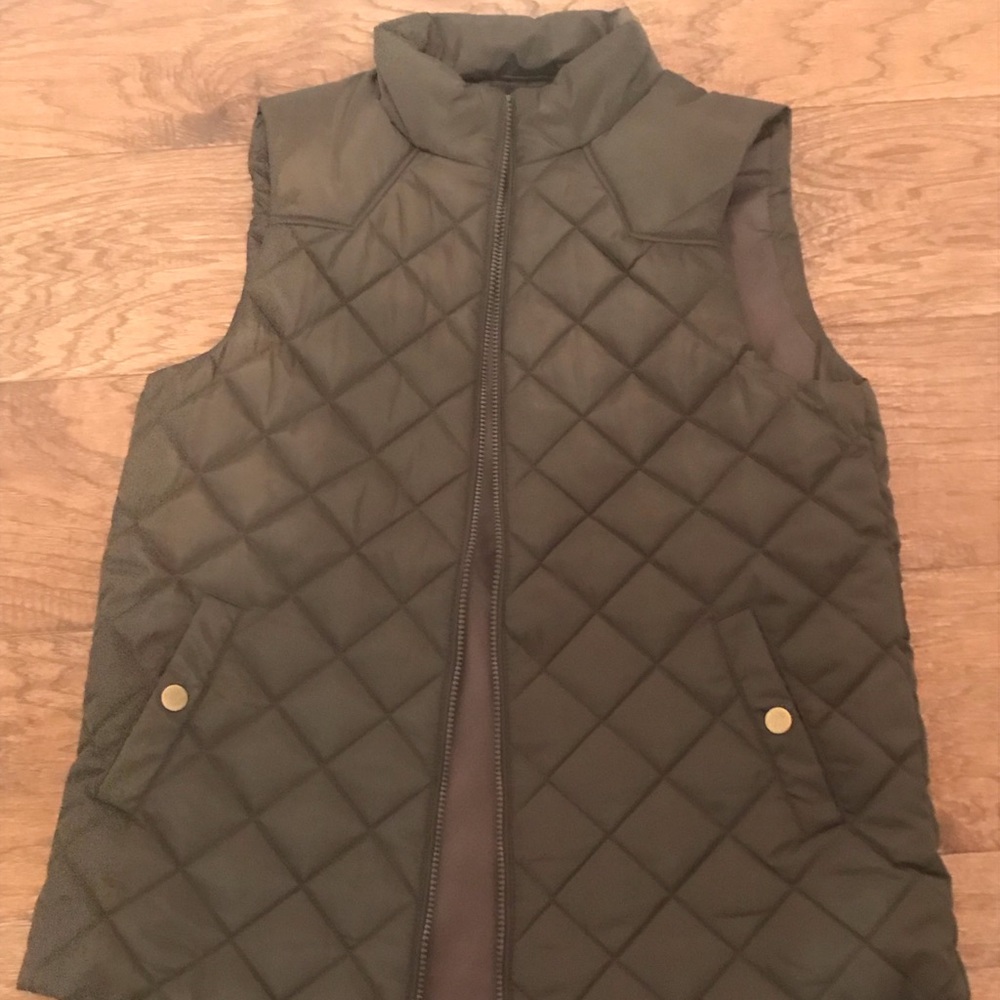 NEW olive quilted Vest